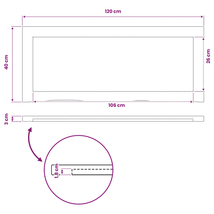 Rektangulært Bordplade 90 x 50 x 3,5 cm Rektangulær Naturfarvet