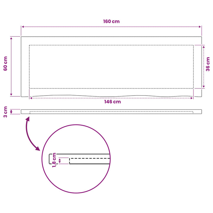 Rektangulært Bordplade 90 x 50 x 3,5 cm Rektangulær Mørk Brun
