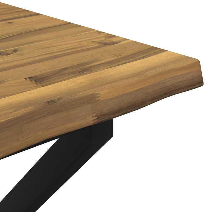 60 x 55 x 75 cm Massivt Akacietræ Hvid og sort Rektangulær