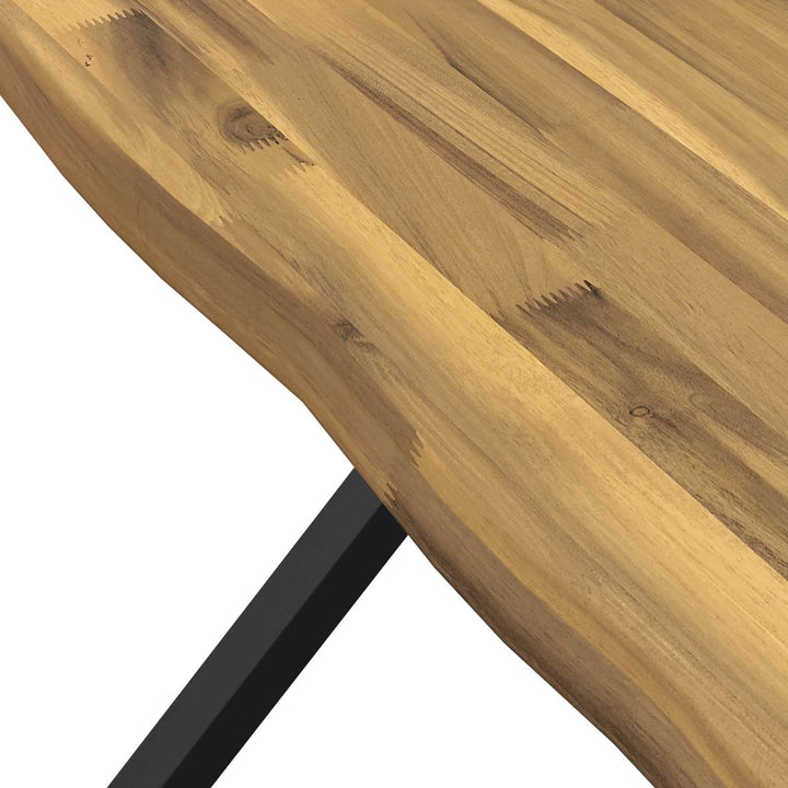 60 x 55 x 75 cm Massivt Akacietræ Hvid og sort Rektangulær