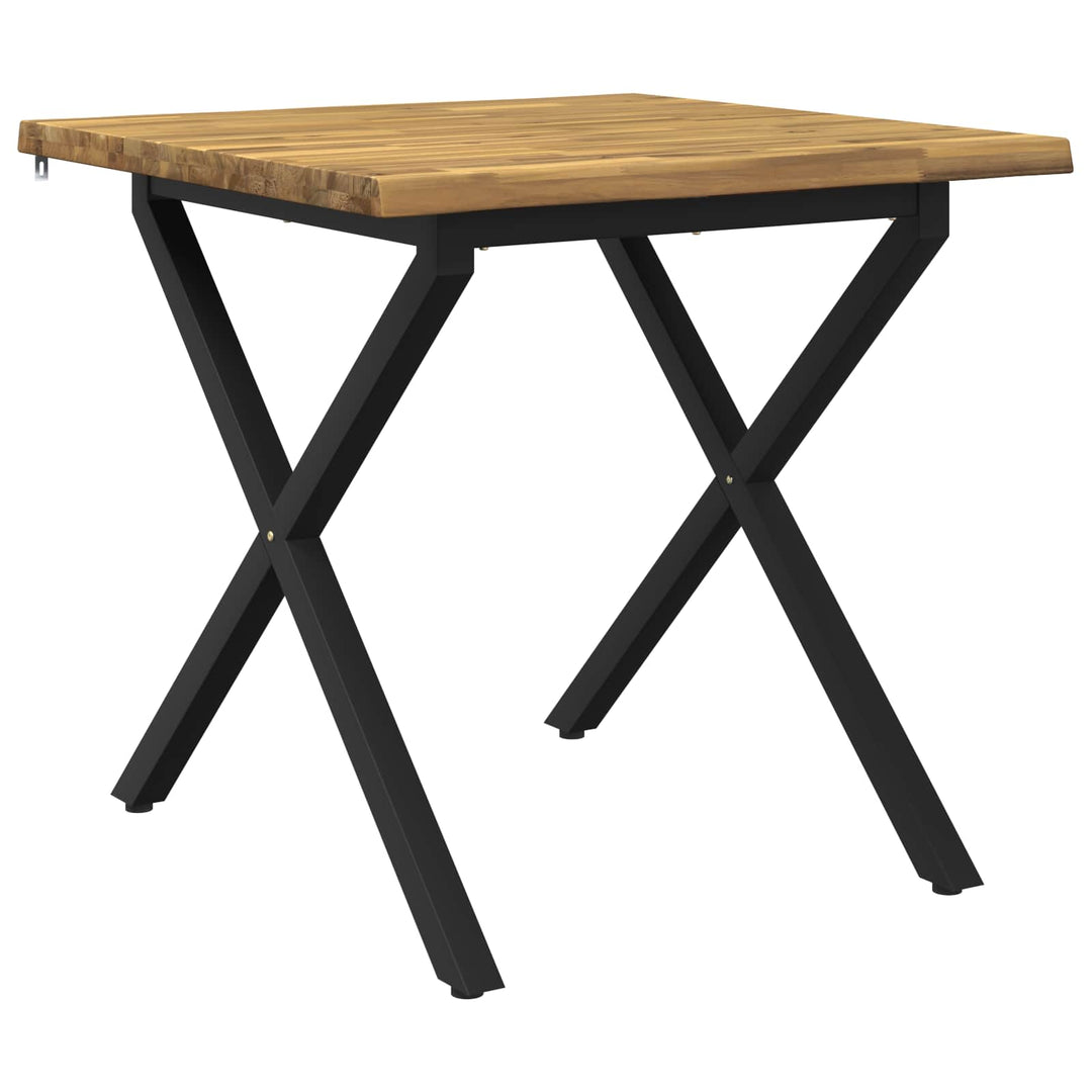 60 x 55 x 75 cm Massivt Akacietræ Hvid og sort Rektangulær