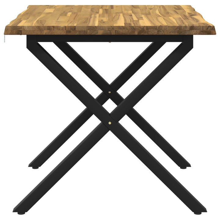 60 x 55 x 75 cm Massivt Akacietræ Hvid og sort Rektangulær