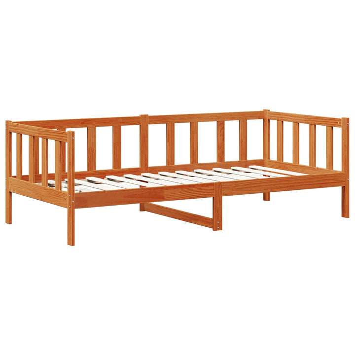 Daybed med hovedgærde 3 pcs Voks brun Massivt fyrretræ