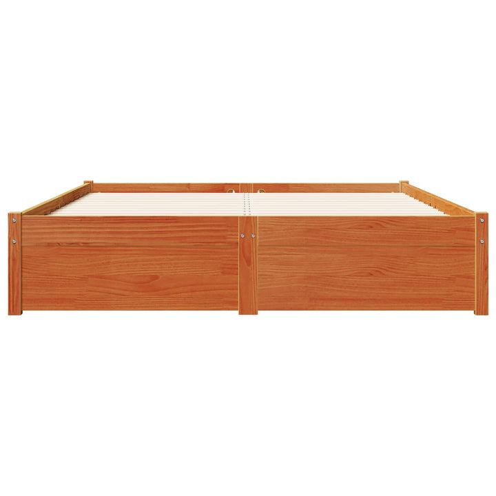 Sengestel med skuffe Voks brun 120 x 200 cm Massivt fyrretræ