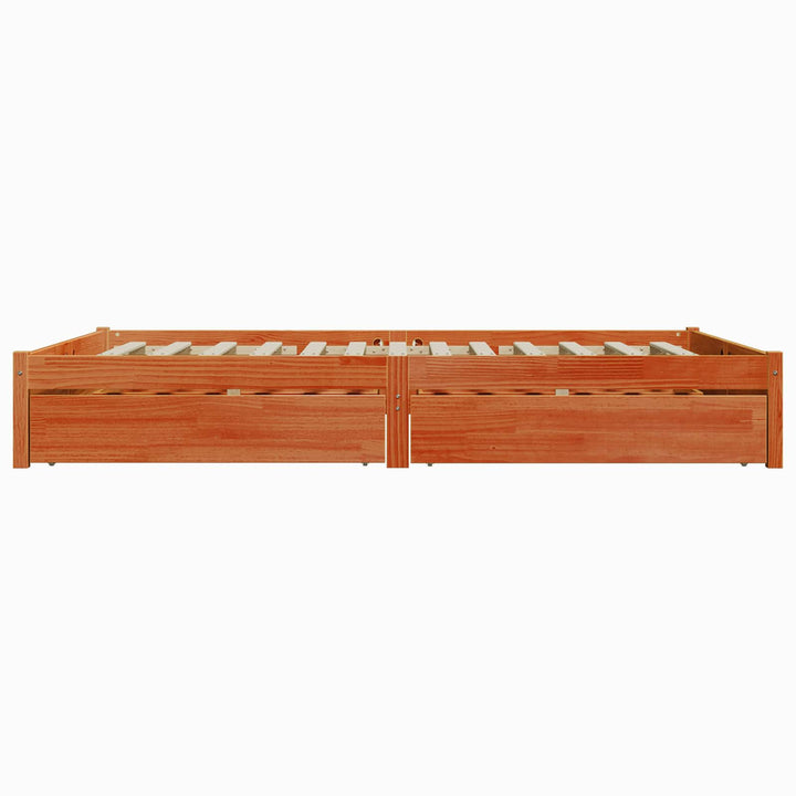 Sengestel med skuffe Voks brun 120 x 200 cm Massivt fyrretræ