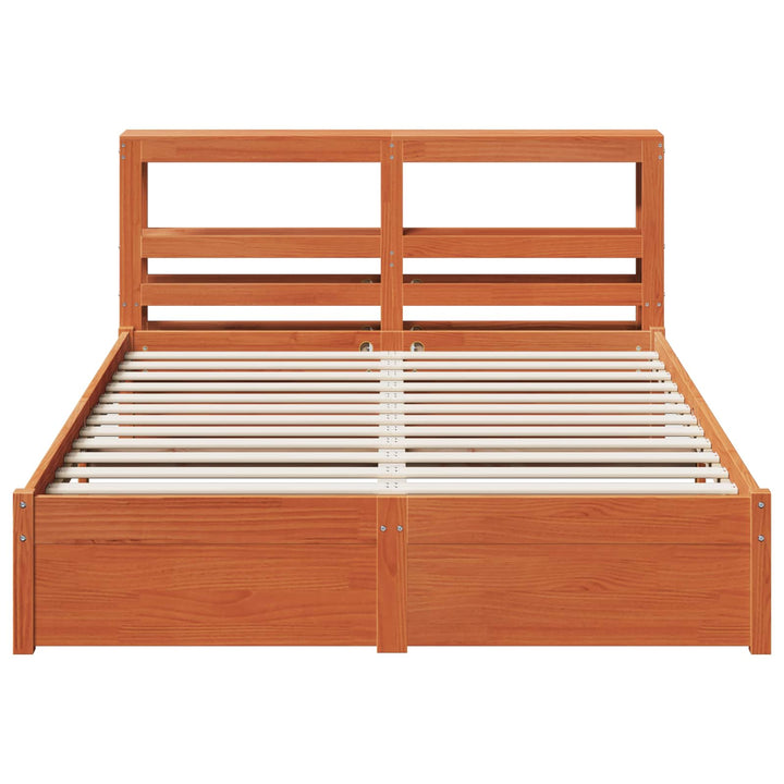 Sengestel Voks brun 120 x 200 cm Massivt fyrretræ