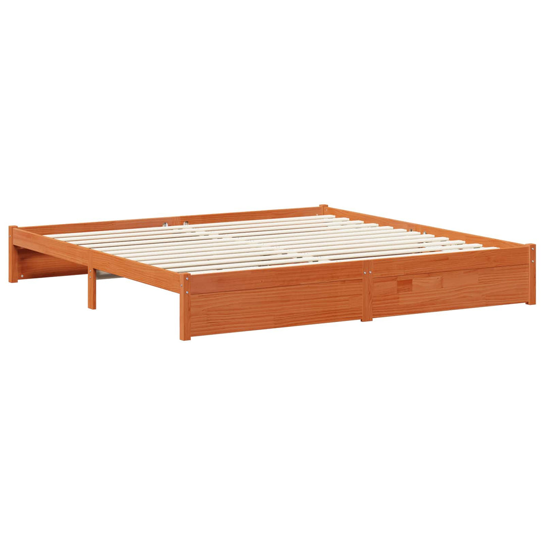 Sengestel med skuffe Voks brun 180 x 200 cm Massivt fyrretræ