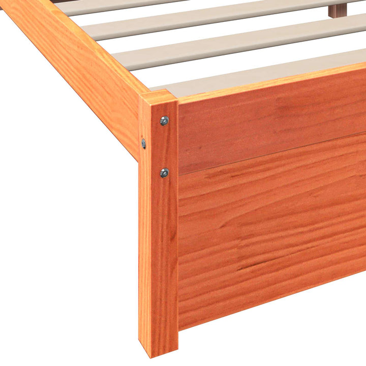 Bogreol Seng 2 pcs Voks brun 200 x 200 cm Massivt fyrretræ