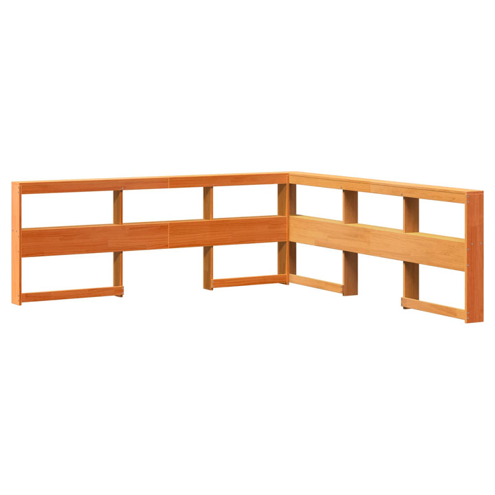 Bogreol Seng 2 pcs Voks brun 200 x 200 cm Massivt fyrretræ