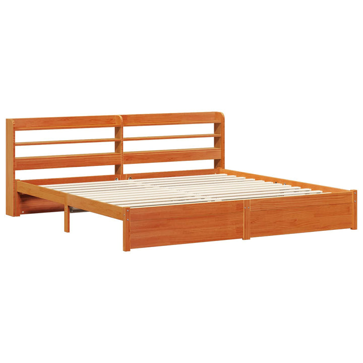 Sengestel Voks brun 200 x 200 cm Massivt fyrretræ