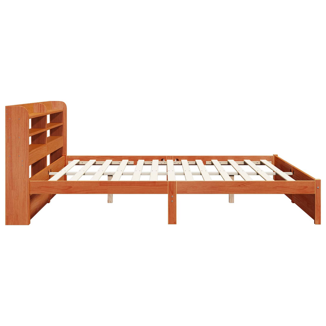 Sengestel Voks brun 200 x 200 cm Massivt fyrretræ