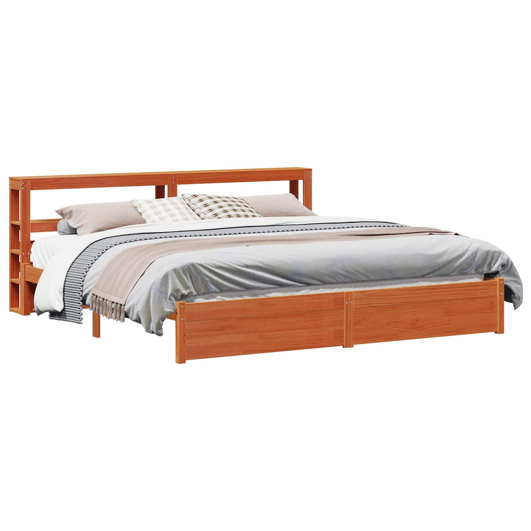 Sengestel Voks brun 180 x 200 cm Massivt fyrretræ