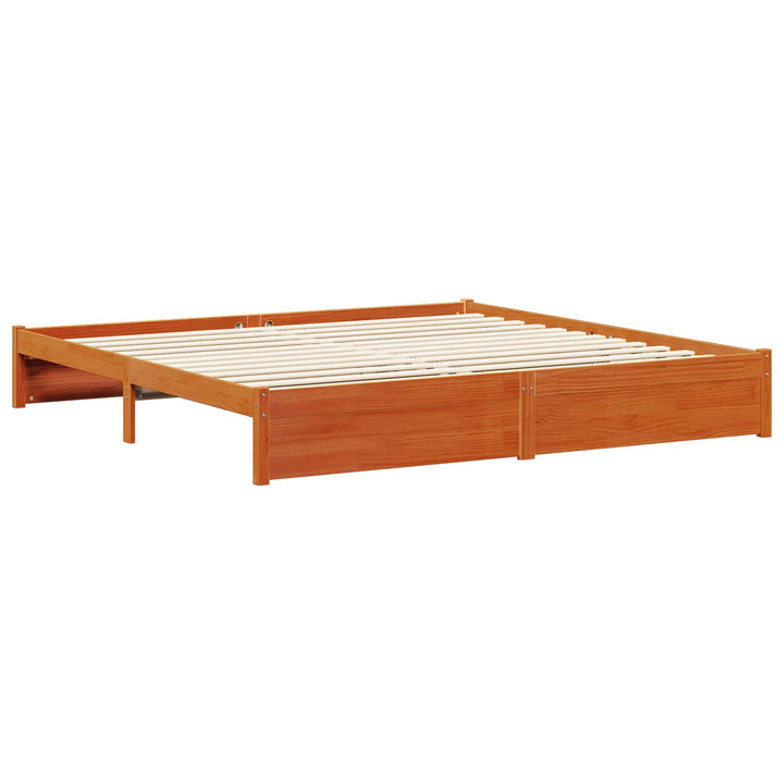 Sengestel Voks brun 180 x 200 cm Massivt fyrretræ