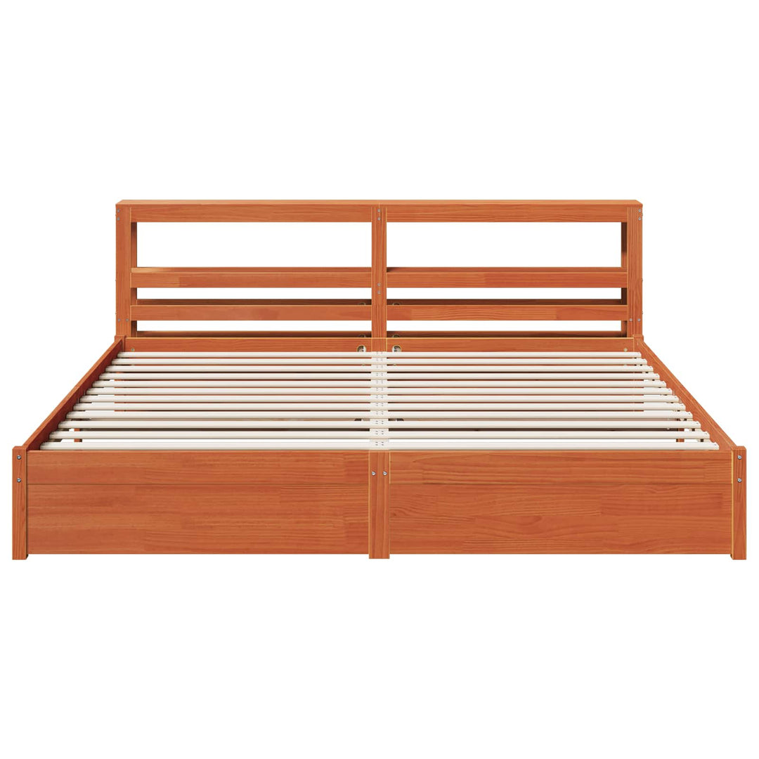 Sengestel Voks brun 180 x 200 cm Massivt fyrretræ