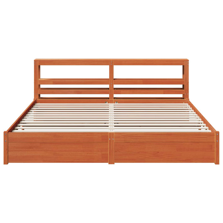 Sengestel Voks brun 180 x 200 cm Massivt fyrretræ