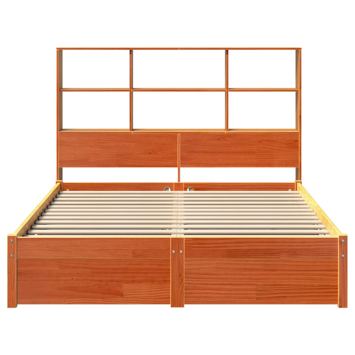 Sengestel med opbevaringshovedgavl VoksBrun 160 x 200 cm
