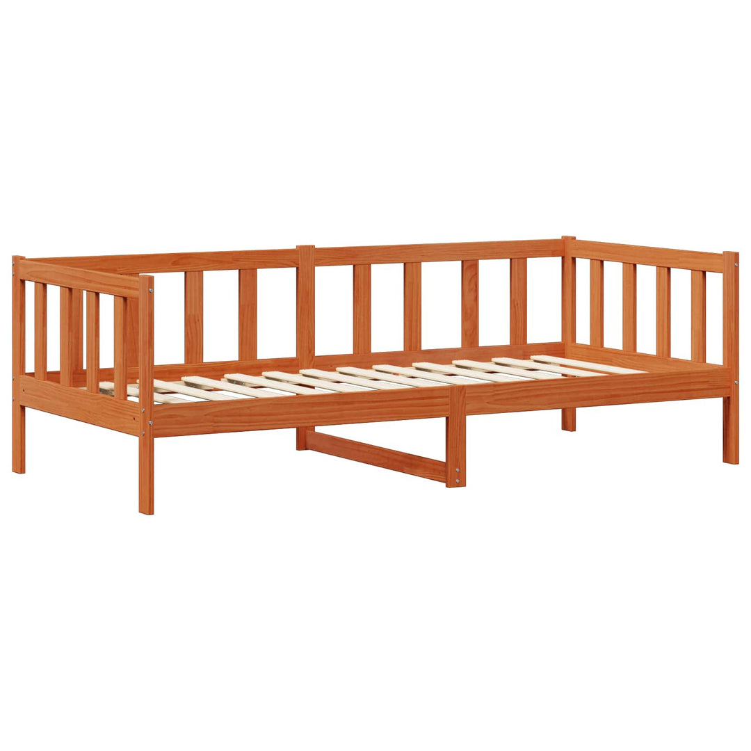 Dag seng med madras Voks brun og hvid 90 x 200 cm
