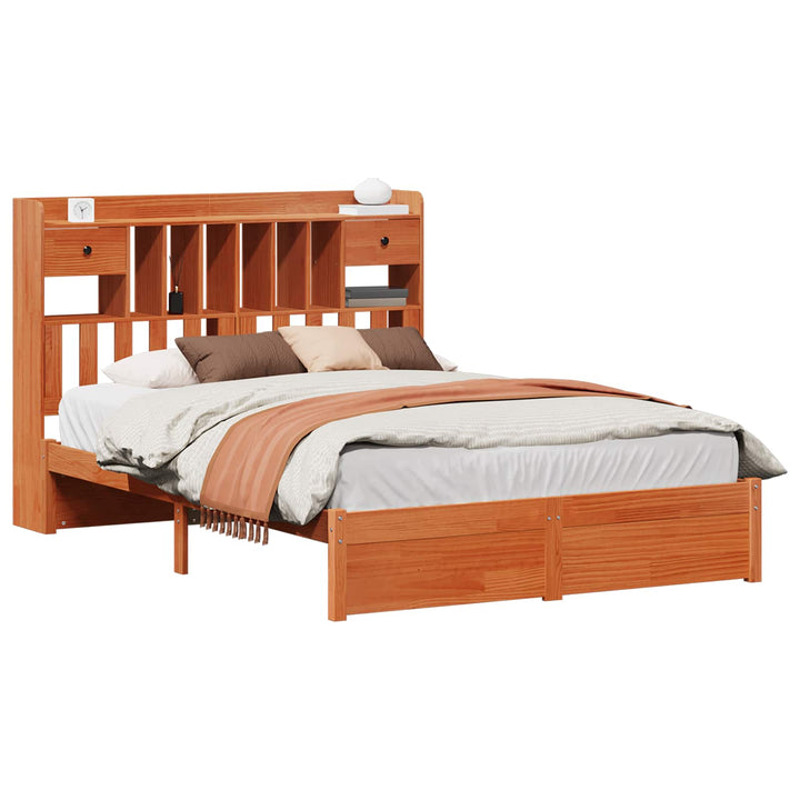 Bogreol Sengramme VoksBrun 200 x 140 cm Massivt fyrretræ