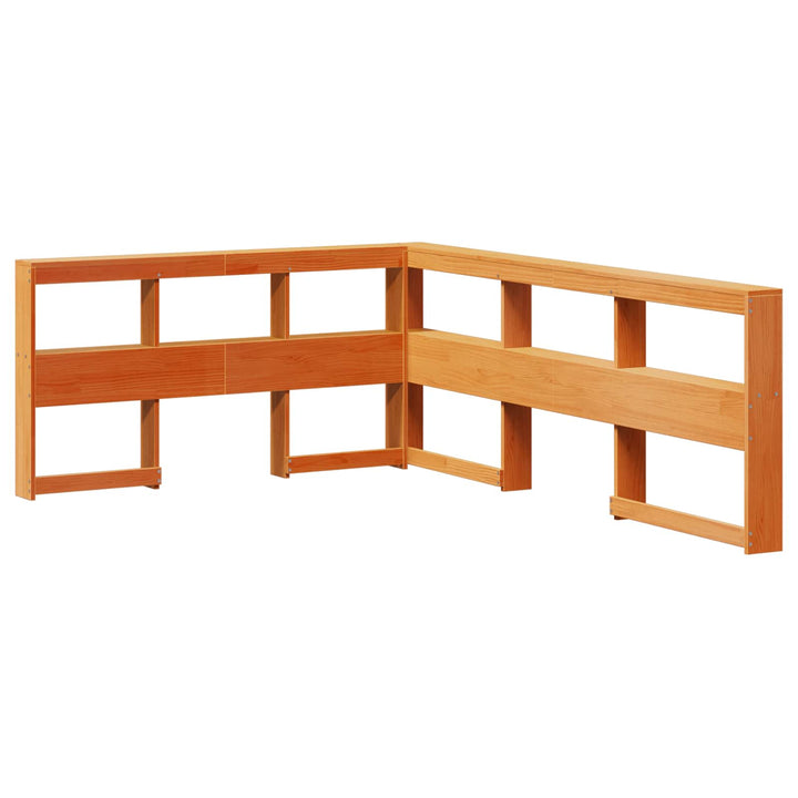Bogreol Seng 2 pcs Voks brun 200 x 140 cm Massivt fyrretræ