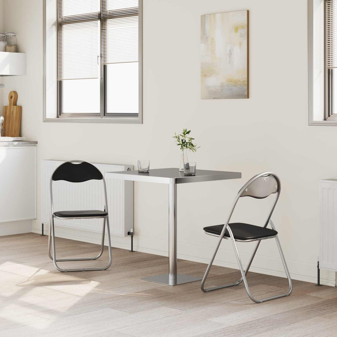 Sammenklappelig stol 2 pcs Sort og grå 48 x 43,5 x 81 cm