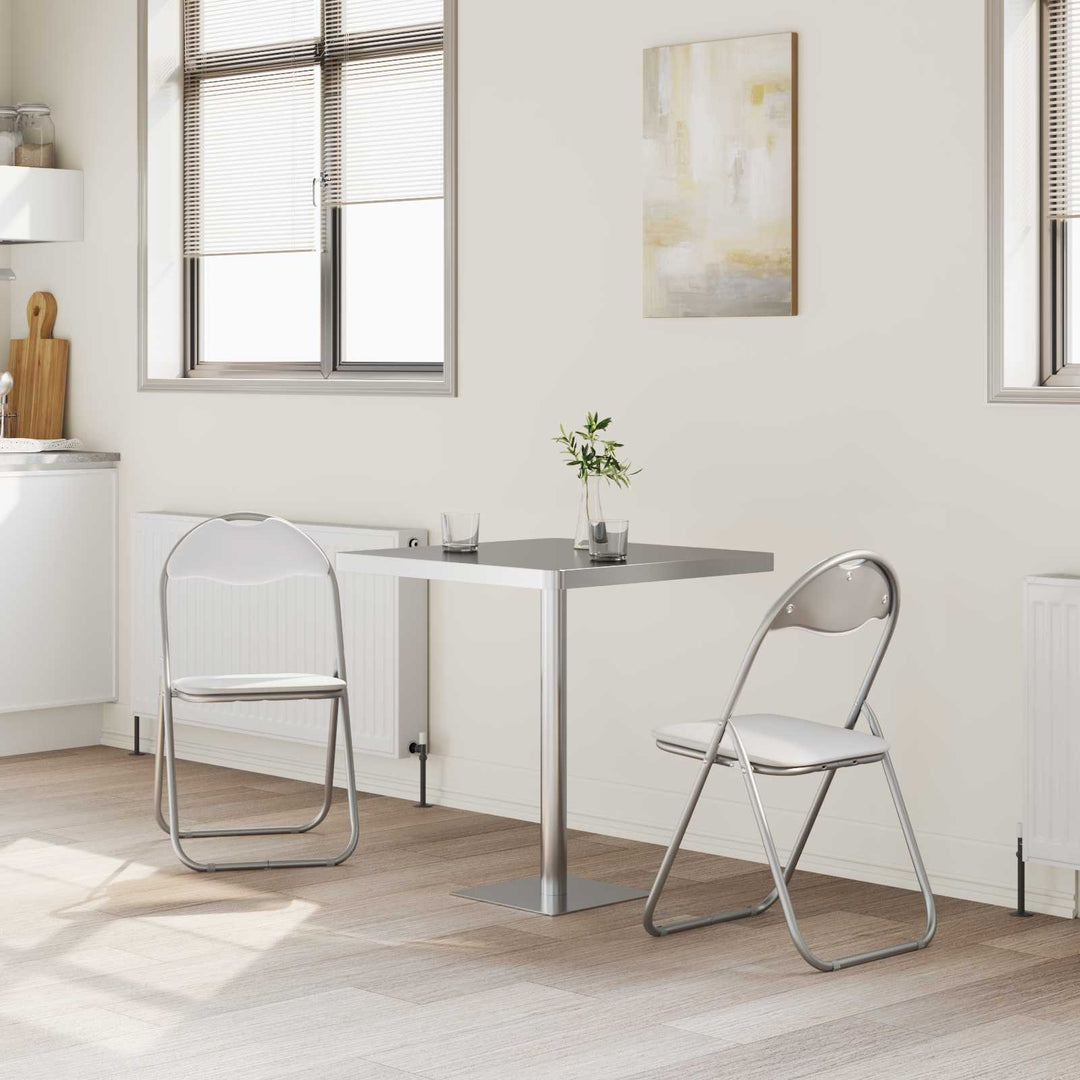Sammenklappelig stol 2 pcs Hvid og Grå 48 x 43,5 x 81 cm