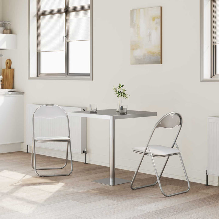 Sammenklappelig stol 2 pcs Hvid og Grå 48 x 43,5 x 81 cm
