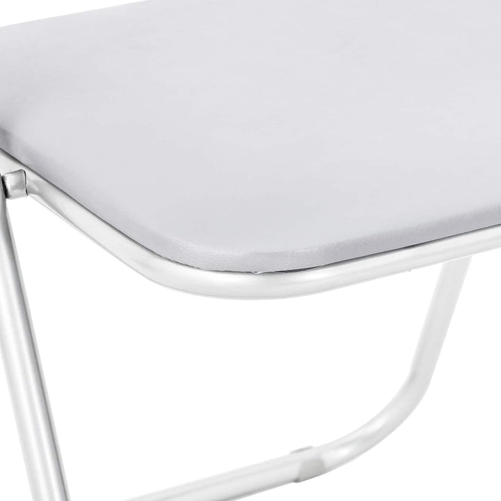 Sammenklappelig stol 2 pcs Faux læder Hvid 48 x 43,5 x 81 cm