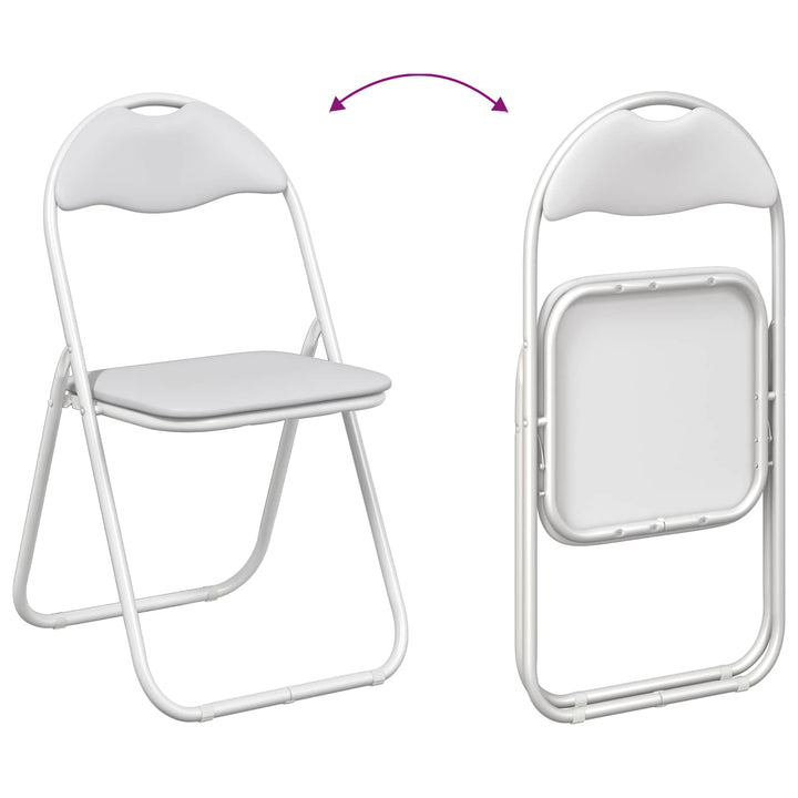 Sammenklappelig stol 2 pcs Faux læder Hvid 48 x 43,5 x 81 cm