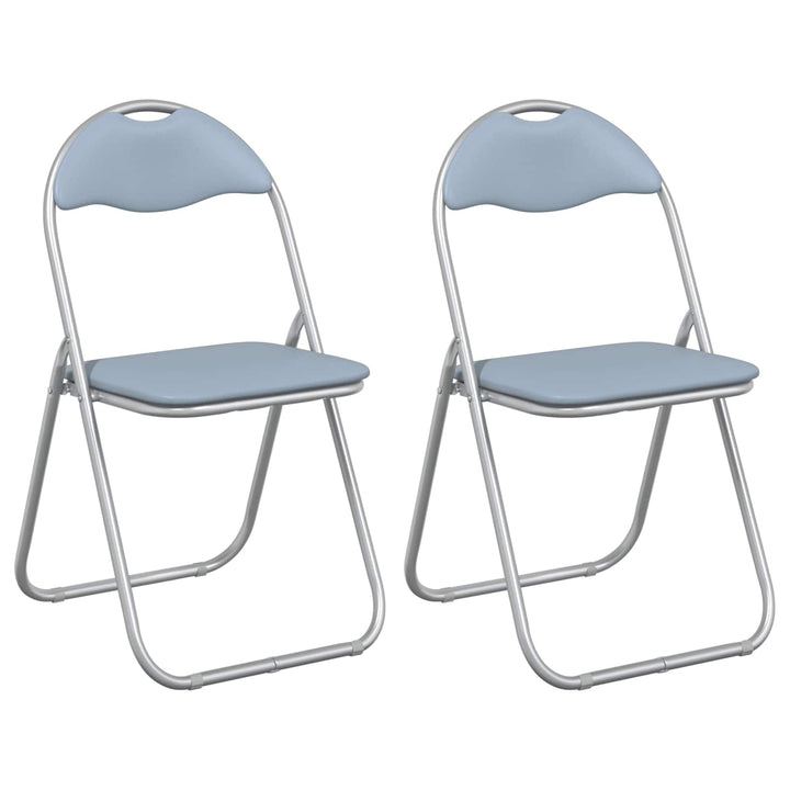 Sammenklappelig stol 2 pcs Grå 48 x 43,5 x 81 cm Faux læder