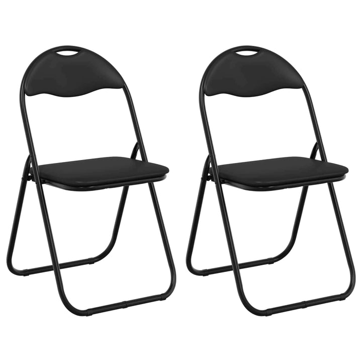 Sammenklappelig stol 2 pcs Sort 48 x 43,5 x 81 cm Faux læder
