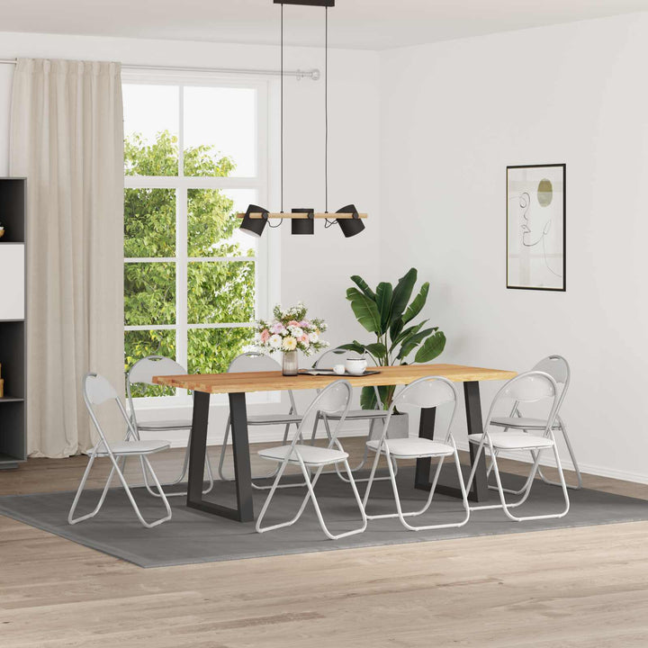 Sammenklappelig stol 8 pcs Hvid og Grå 48 x 43,5 x 81 cm