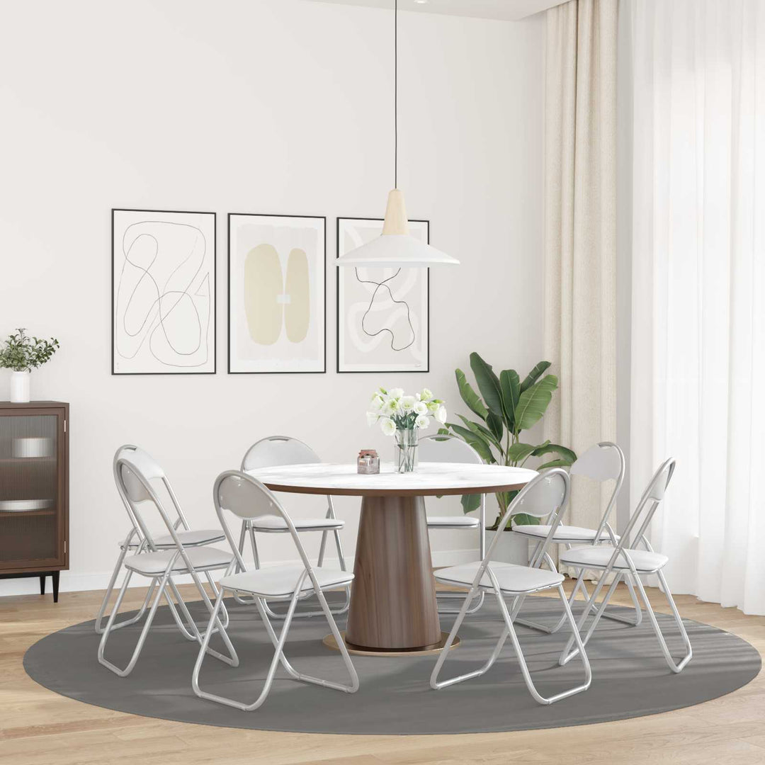 Sammenklappelig stol 8 pcs Hvid og Grå 48 x 43,5 x 81 cm