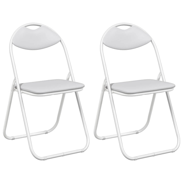 Sammenklappelig stol 2 pcs Hvid 48 x 43,5 x 81 cm Faux læder