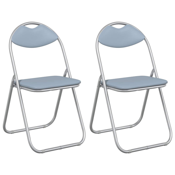 Sammenklappelig stol 2 pcs Grå 48 x 43,5 x 81 cm Faux læder