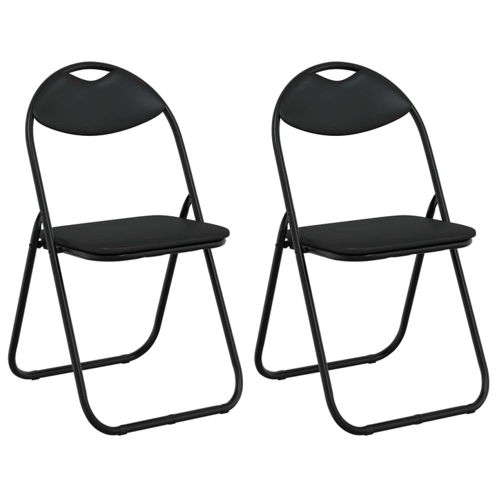 Sammenklappelig stol 2 pcs Sort 48 x 43,5 x 81 cm Faux læder