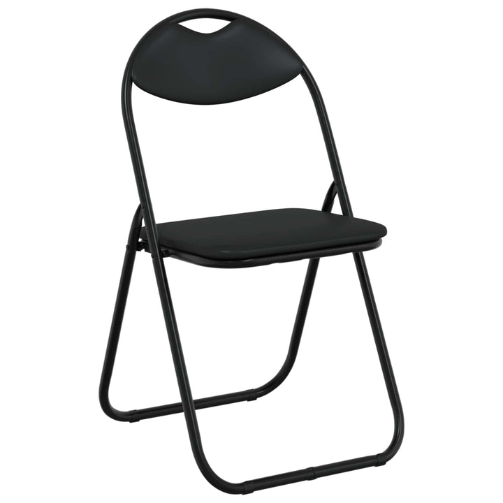 Sammenklappelig stol 2 pcs Sort 48 x 43,5 x 81 cm Faux læder