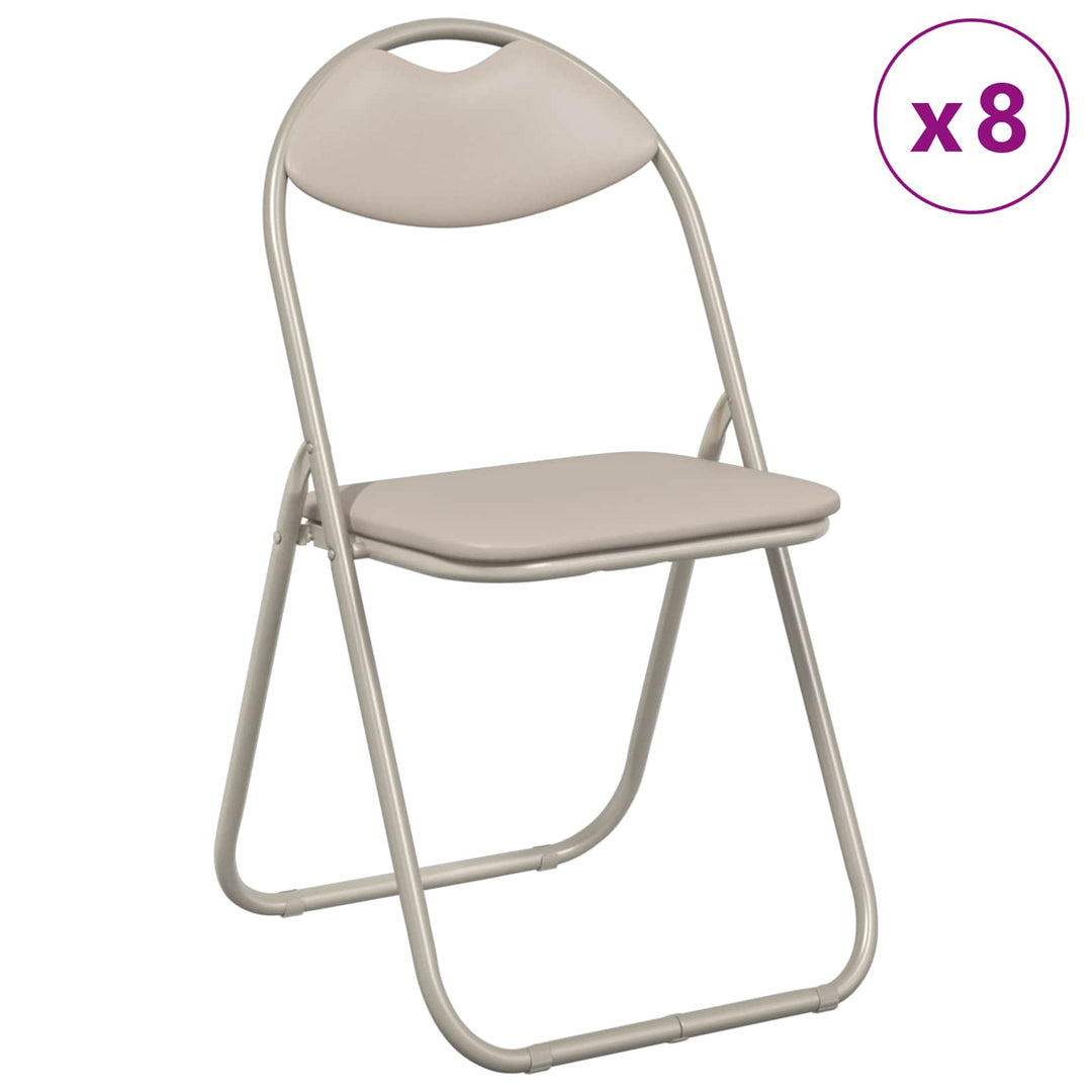 Sammenklappelig stol 8 stk. Faux læder Sandfarvet