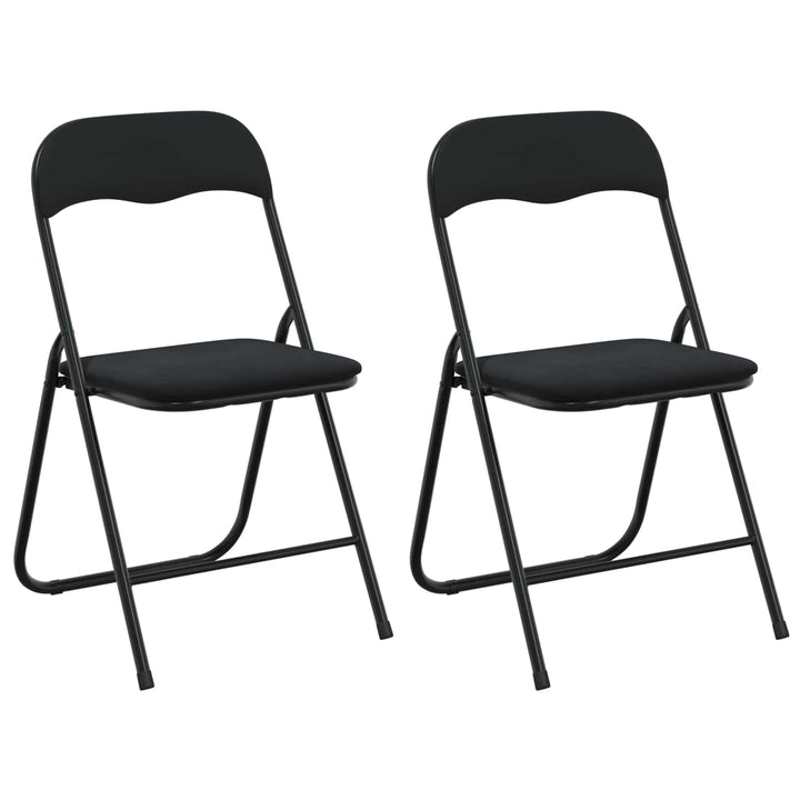 Sammenklappelig stol 2 pcs Sort 48 x 44 x 78 cm Fløjl