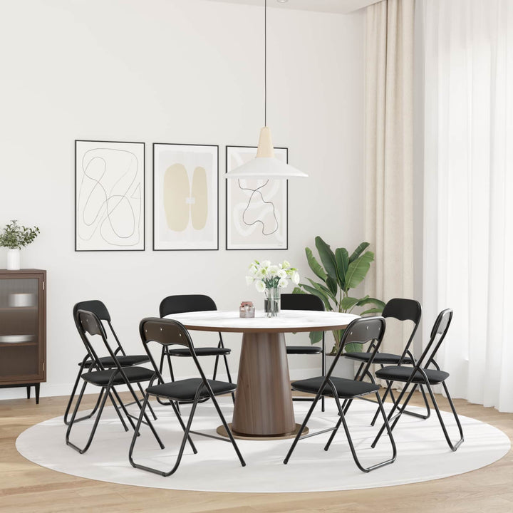 Sammenklappelig stol 8 stk. Fløjl Sort 48 x 44 x 78 cm