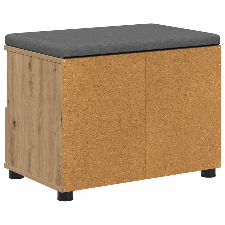 Sko bænk med pude Artisan-eg 60 x 38 x 46 cm Konstrueret træ