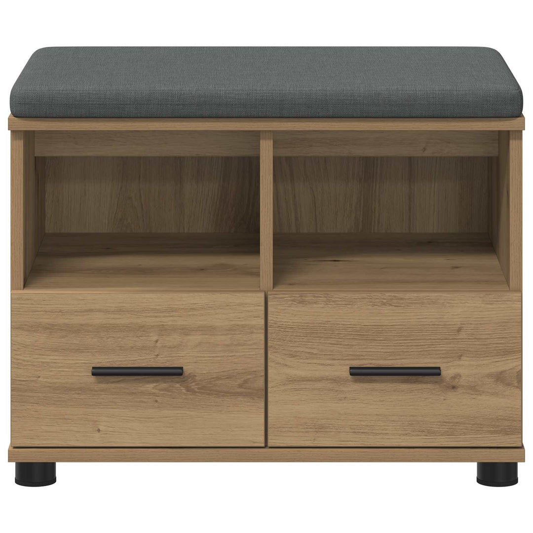 Sko bænk med pude Artisan-eg 60 x 38 x 46 cm Konstrueret træ