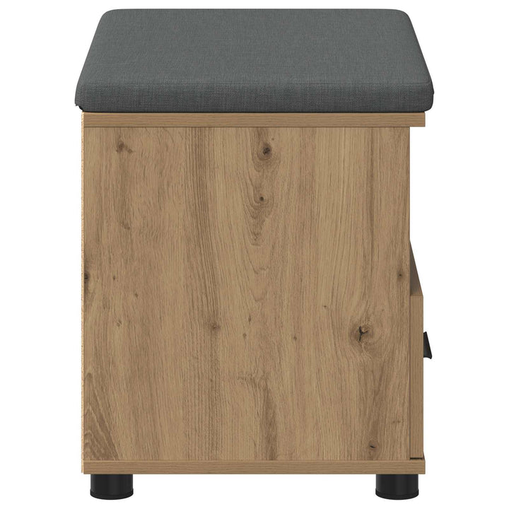 Sko bænk med pude Artisan-eg 60 x 38 x 46 cm Konstrueret træ