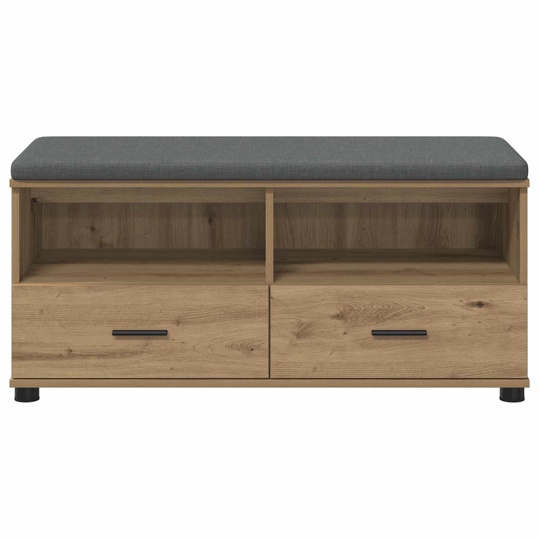 Sko bænk med pude Artisan-eg 100 x 38 x 46 cm Konstrueret træ