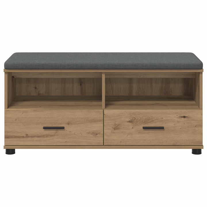 Sko bænk med pude Artisan-eg 100 x 38 x 46 cm Konstrueret træ