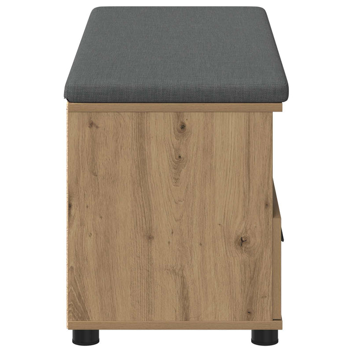 Sko bænk med pude Artisan-eg 100 x 38 x 46 cm Konstrueret træ