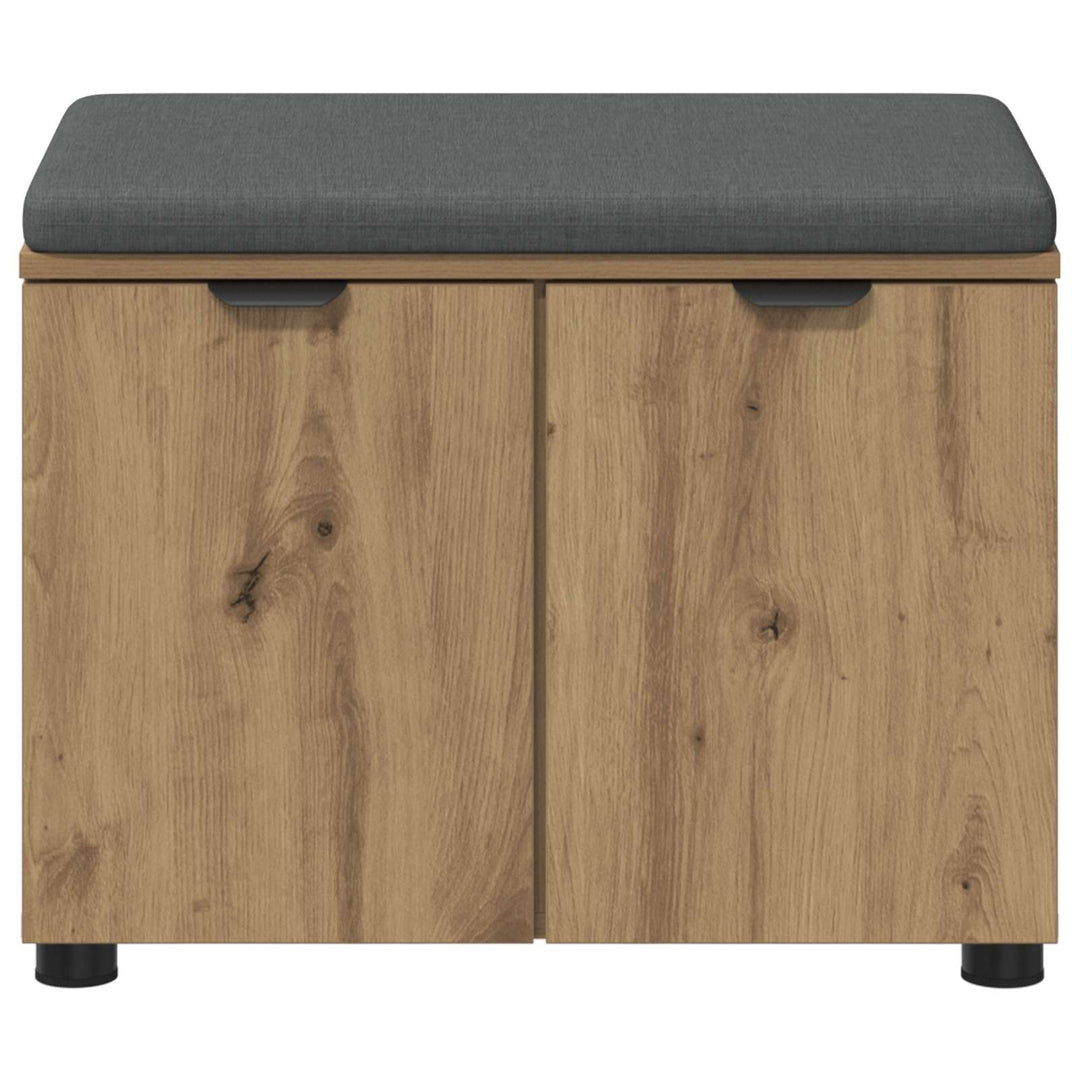 Skobænk med hynde Artisan-eg 60 x 38 x 46 cm Konstrueret træ
