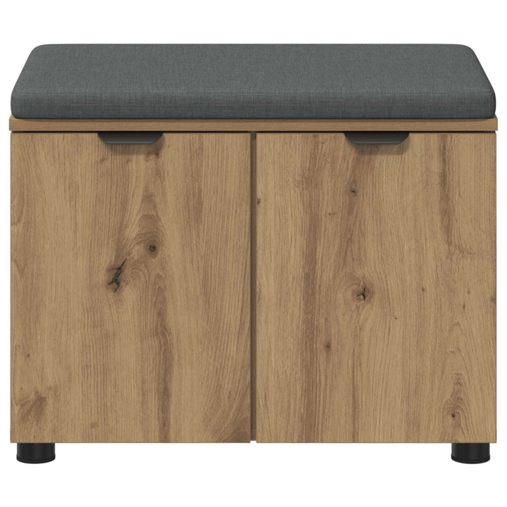 Skobænk med hynde Artisan-eg 60 x 38 x 46 cm Konstrueret træ