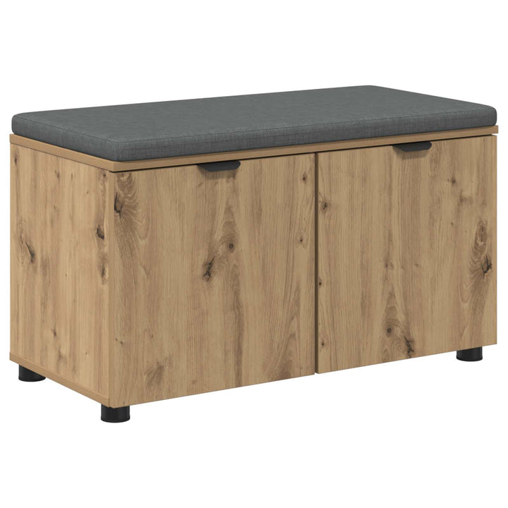 Skobænk med hynde Artisan-eg 80 x 38 x 46 cm Konstrueret træ