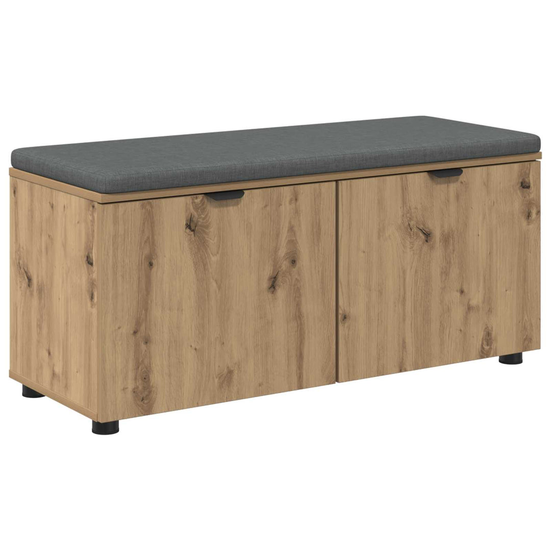 Skobænk med hynde Artisan-eg 100 x 38 x 46 cm Konstrueret træ