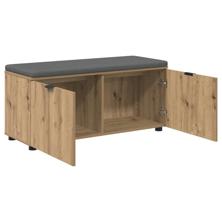 Skobænk med hynde Artisan-eg 100 x 38 x 46 cm Konstrueret træ